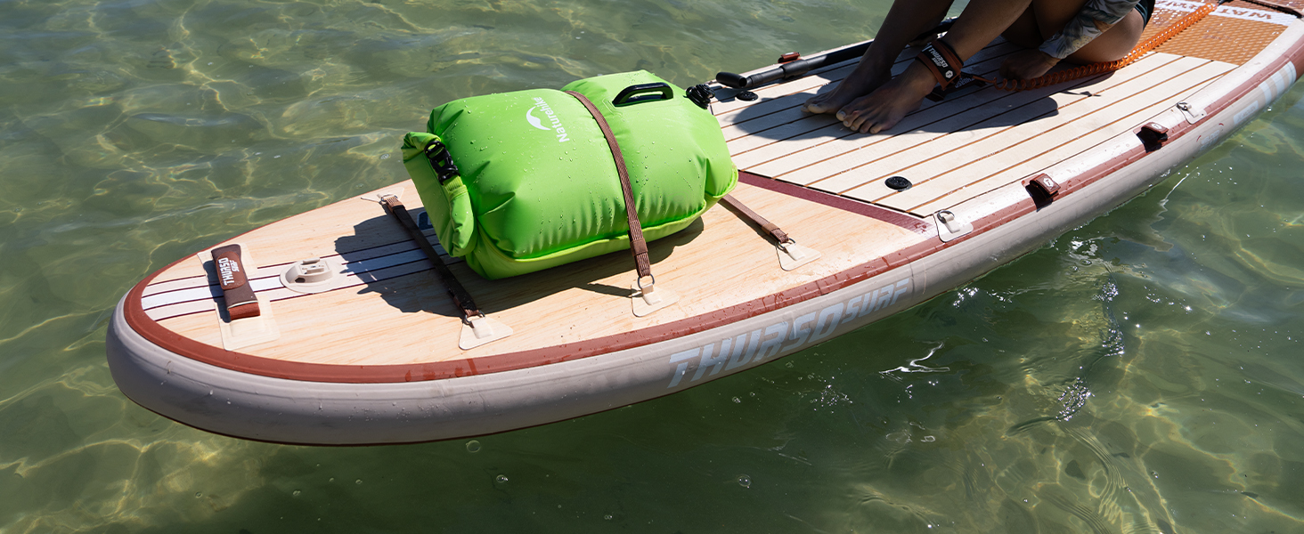 Надувна плавуча бойовка Naturehike 18L/25L з двома повітряними камерами, водонепроникний мішок, пляжна сумка з регульованим поясом для плавання та відпочинку на пляжі (Помаранчевий)