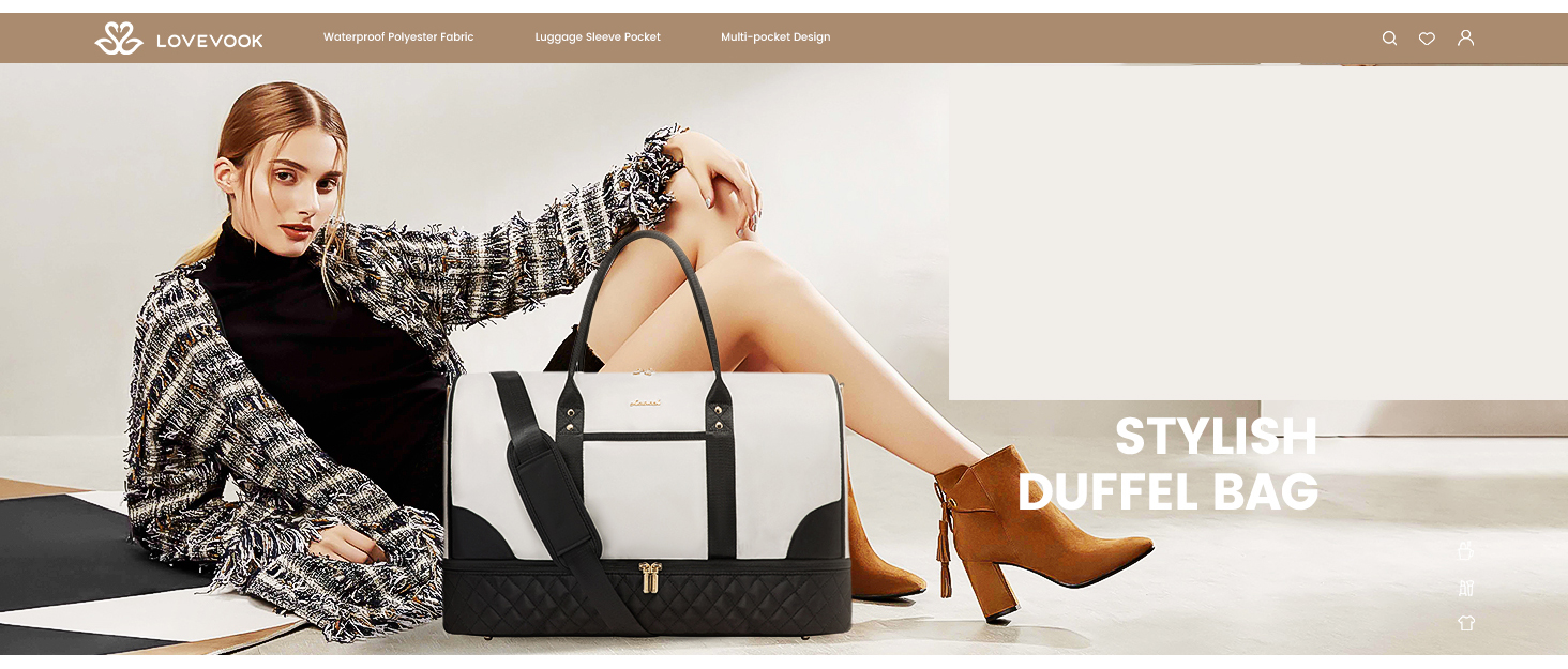 Сумка-мішок LOVEVOOK для подорожей: жіноча дорожня сумка-мішок з відділенням для взуття та мокрих речей, 2 шт. у наборі, 40 л, бежевий колір