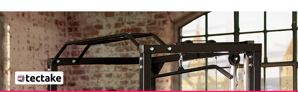Силова станція tectake Power Rack для фітнесу, турнік подвійний, міцна сталева рама
