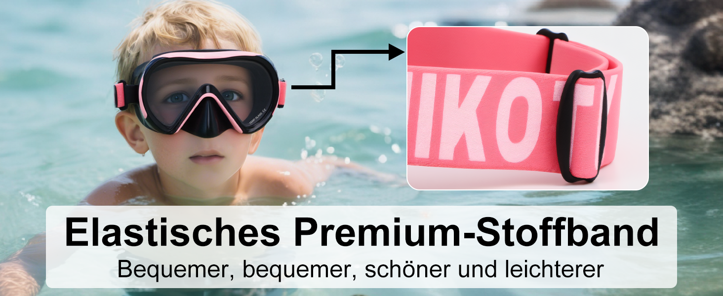 Дитячі маски для снорклінгу Kinder з трубкою, 180° панорама, HD, проти запотівання, для дітей 4-16 років (Рожева)