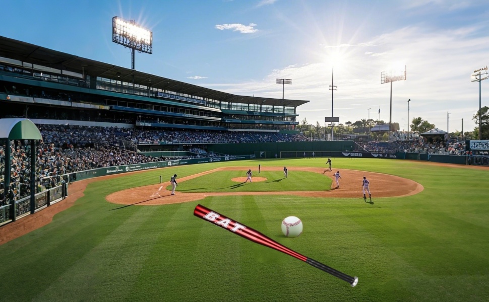 Бейсбольна бита 82 см (32 дюйми), алюмінієва з неслизькою ручкою, для самозахисту та бейсболу (червона)