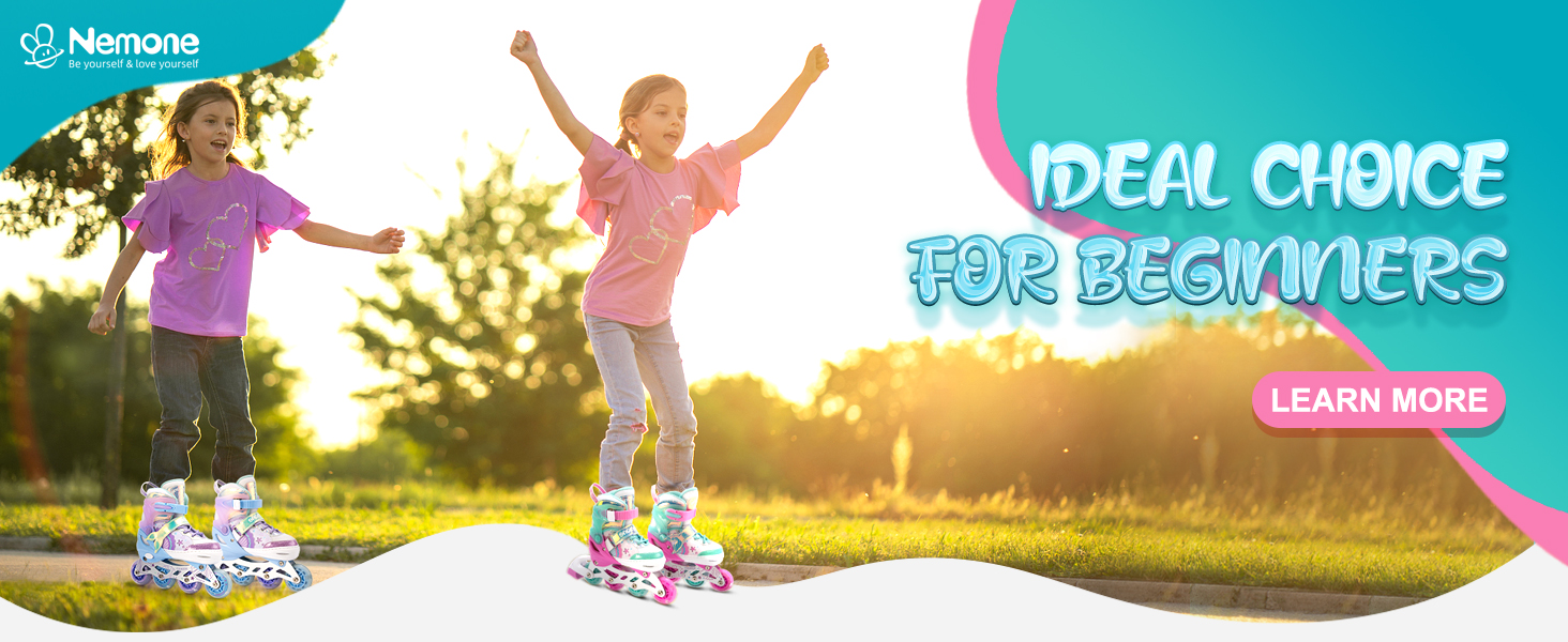 Інлайнери NEMONE для дівчаток, 4 розміри, регульовані, блакитний/фіолетовий, для дому та вулиці, розмір 37-39 EU, модель 'Морська русалка'