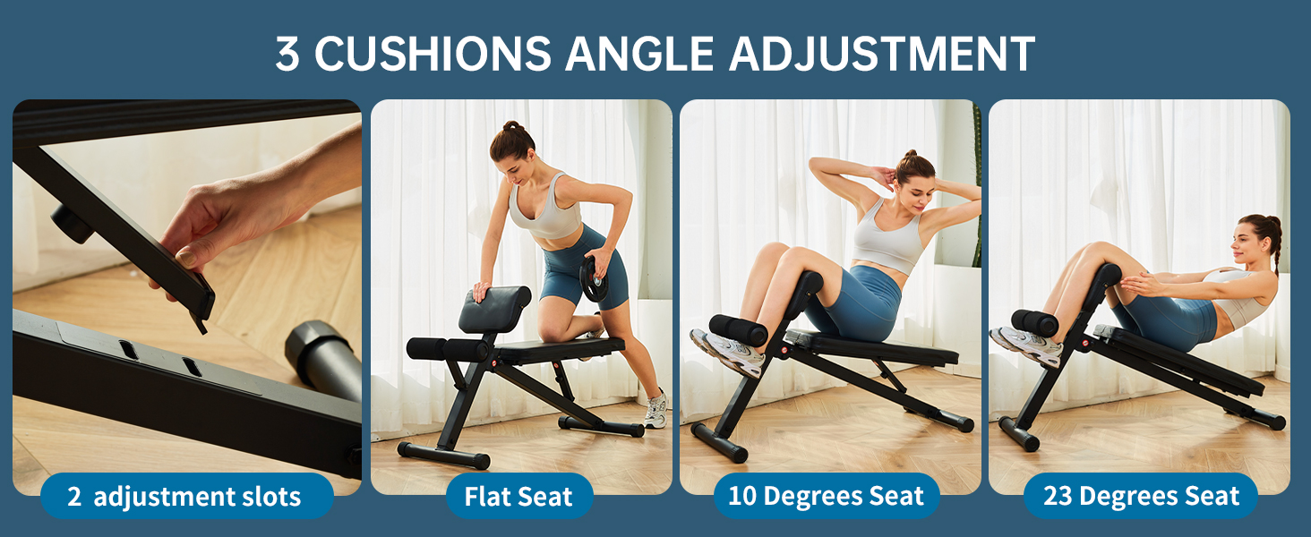 Регульована лава для тренувань Leikefitness 5812 - складана лава для дому, чорна