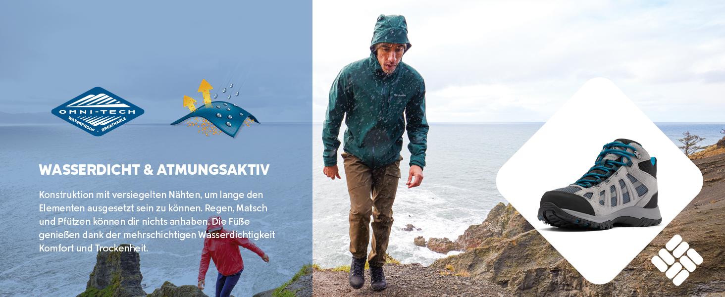 Чоловічі водонепроникні трекінгові черевики Columbia Redmond III Mid Graphite Black 43 EU