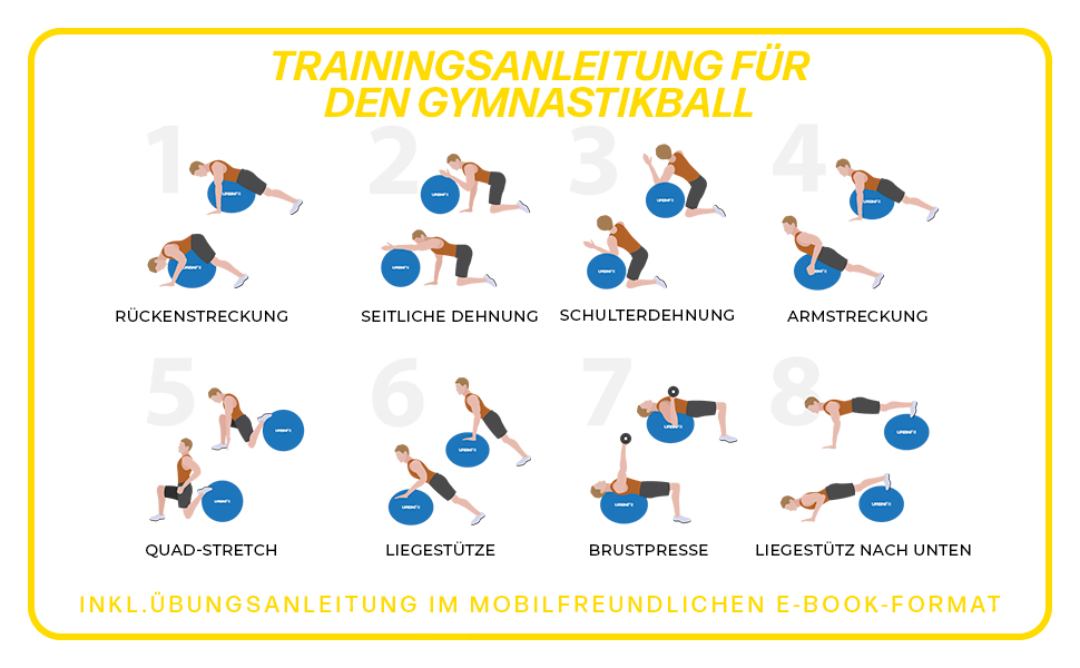 Фітбол URBNFit 65 см для фітнесу, йоги, вагітності та балансу. Антивибуховий, з насосом, підходить для офісу, дому, спортзалу. Червоний.