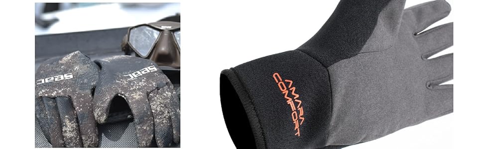 Рукавички для дайвінгу та снорклінгу Seac Ultraflex 2-5 мм, чорні, унісекс, XS-XXL