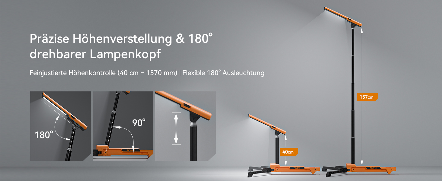 LED прожектор на штативі, 1500LM, 3 кольори світла (3000K/4500K/6000K), IP54, для відпочинку, DIY та майстерні