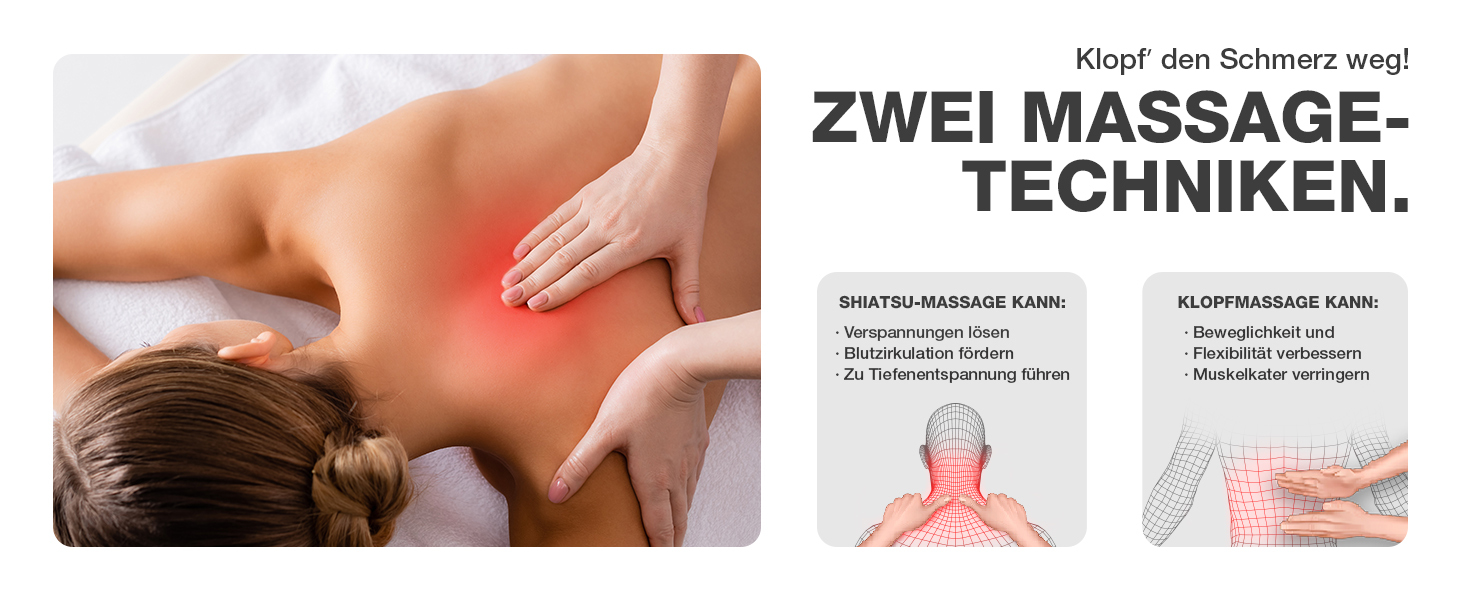 Масажер для шиї та спини Donnerberg Shiatsu з функцією прогріву, ударний, гарантія 7 років, сертифікат TÜV Süd