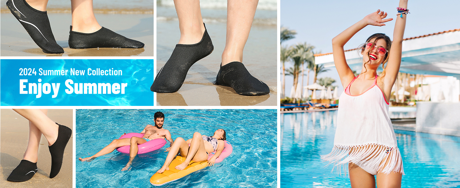Чоботи для плавання унісекс: легкі, швидковисихаючі, для пляжу, басейну, серфінгу, йоги. Розмір 43 EU, чорний колір