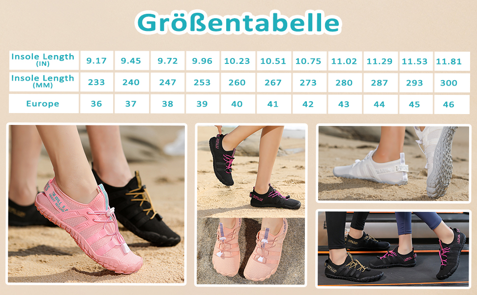 Зітоп Водні черевики для жінок та чоловіків, шкарпетки для плавання, швидковисихаючі пляжні черевики, легкі фітнес-черевики, м'які серфінг-черевики, басейнові черевики для дайвінгу, серфінгу, хайкінгу, йоги (36-46 EU), 38 EU, білий, сірий