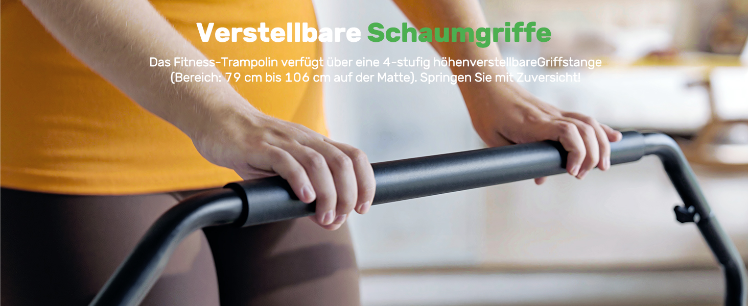 Міні-батут BCAN для дорослих, 102/122 см, до 204/250 кг, з бунжеєвими тросами, регульованою ручкою, стабільний, тихий, для дому та вулиці, тренування всього тіла, релаксація