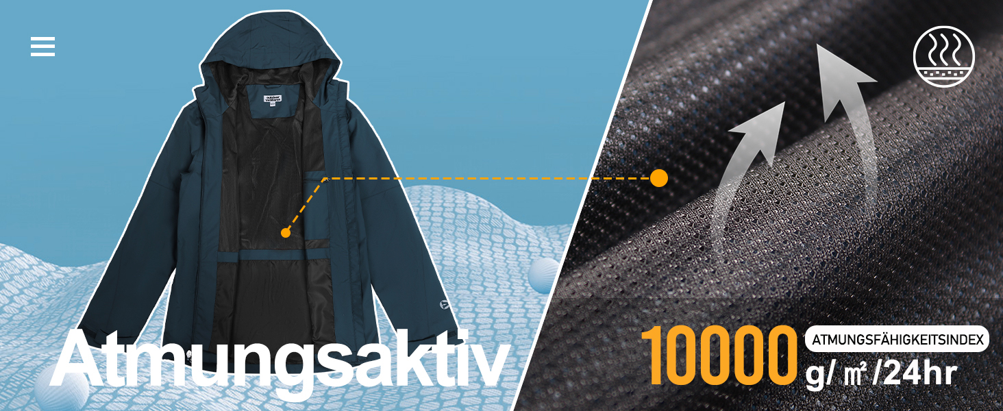 Чоловіча водонепроникна куртка-вітровка Outdoor Ventures: дихаюча легка куртка для велосипеда, хайкінгу та кемпінгу, чорна, розмір XXL