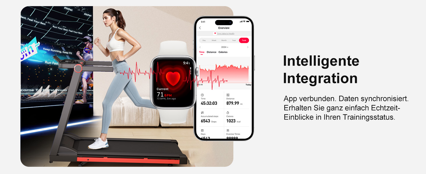 Lacuffy Біговий тренажер для дому, складаний, Walking Pad з нахилом 6%, велика площа для бігу 112 * 42 см, вантажопідйомність 158 кг, для високих людей (Синьо-Чорний)