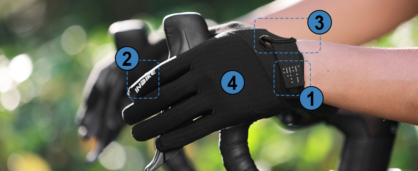 Велосипедні рукавички INBIKE для чоловіків, чорні, розмір L, 2 пальці, сенсорний екран, зносостійкі, дихаючі, світловідбиваючі