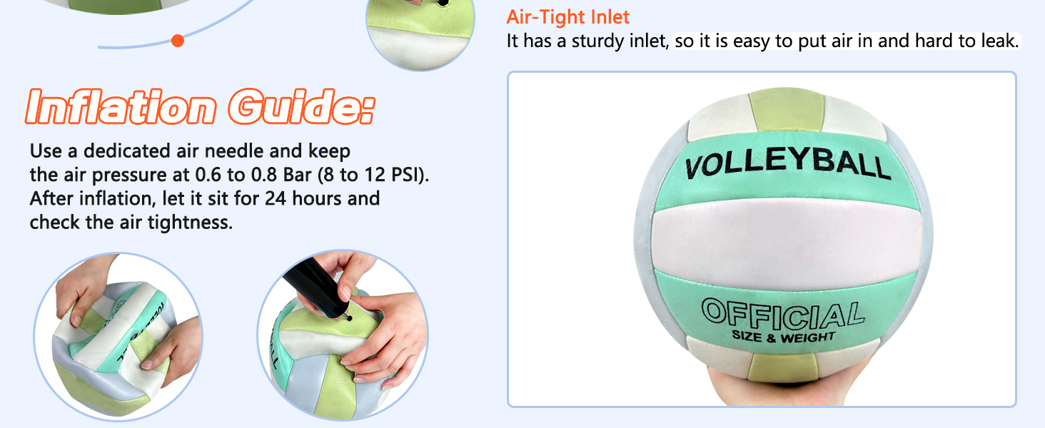 Волейбольний м'яч Aipwerer для пляжу та залу: водонепроникний, Soft Touch, зелено-жовтий, розмір 5