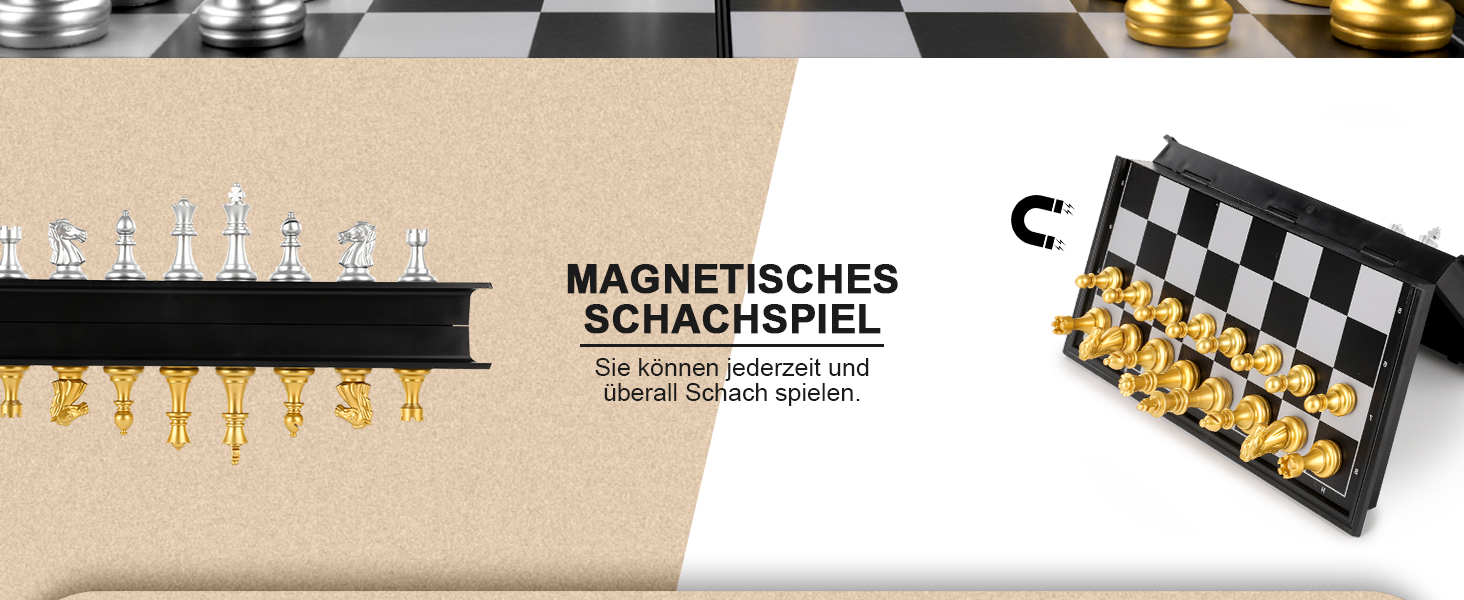 Набір для гри в шахи Peradix з магнітним складанням, 25*25 см, золотий (для дітей від 6 років)