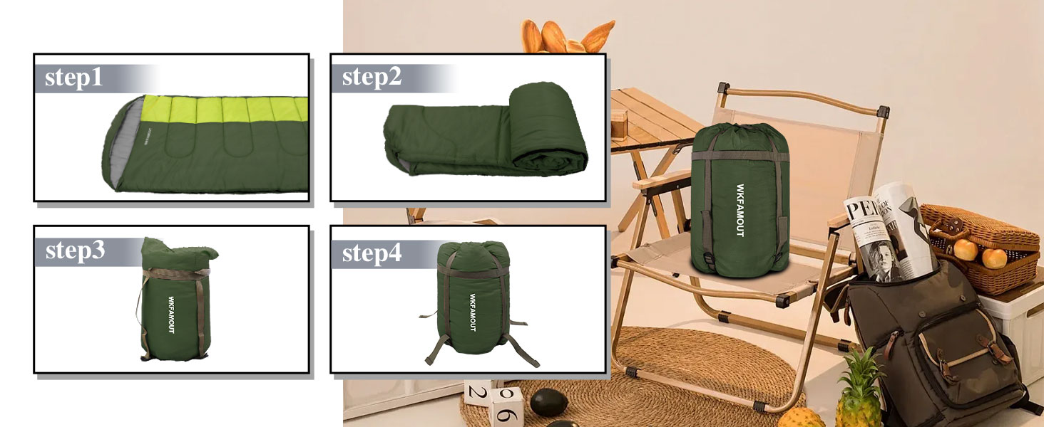 Сплячий мішок Outdoor для дорослих, машинного прання, зимовий, водонепроникний, 3-4 сезони, з компресійним мішком, для кемпінгу, піших прогулянок, подорожей, 0°C-Комфорт, Чорний (10°C-Комфорт Оливковий, 220x85CM-L)