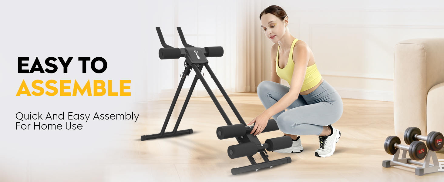 Тренування пресу вдома: Bauchmuskeltrainer - компактний складний тренажер для пресу, фітнес-обладнання для чоловіків та жінок (чорний)