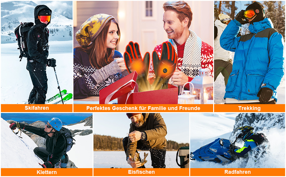 Гріючі рукавички з підігрівом 7.4V 3000mAh для жінок та чоловіків, вітронепроникні, з підігрівом, акумуляторні, для мотоциклів, катання на лижах, кемпінгу, чорні