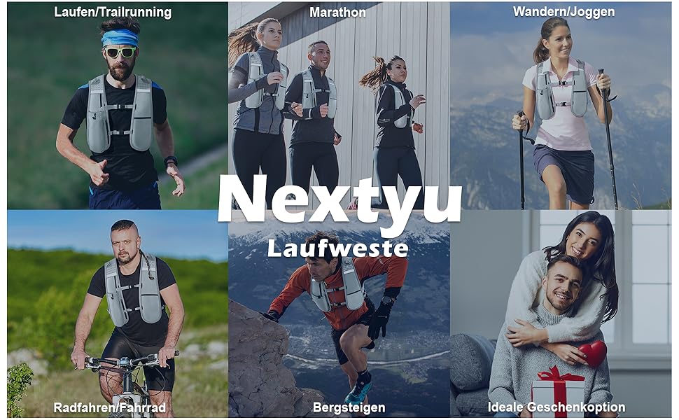 Жилет для бігу Nextyu унісекс з питною системою 500 мл та кишенею для телефону, світловідбиваючий, легкий для трейлраннінгу, походів, марафону (Сірий, універсальний розмір)