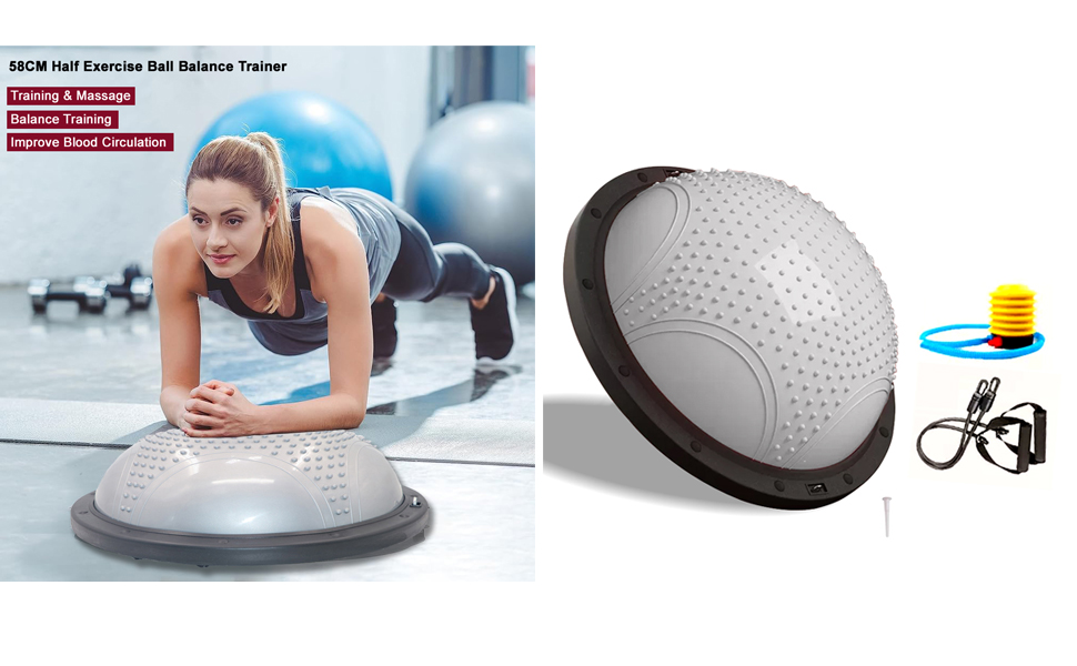 Фітбол для фітнесу та реабілітації 59 см з шипами, для зміцнення м'язів кора, масажу та зняття болю, Body Balance