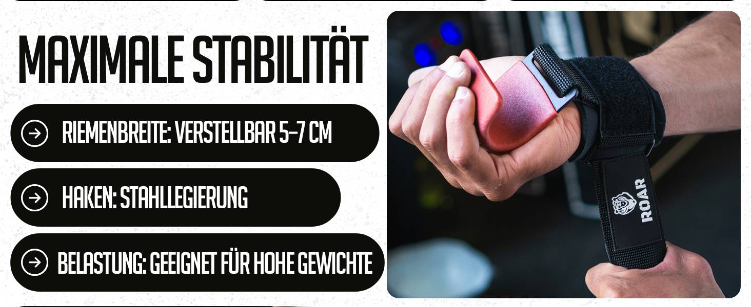 Ремінь для важкої атлетики Roar®: підтримка зап'ястя, для кросфіту, бодібілдингу, ремені для підйому тягарів, червоний