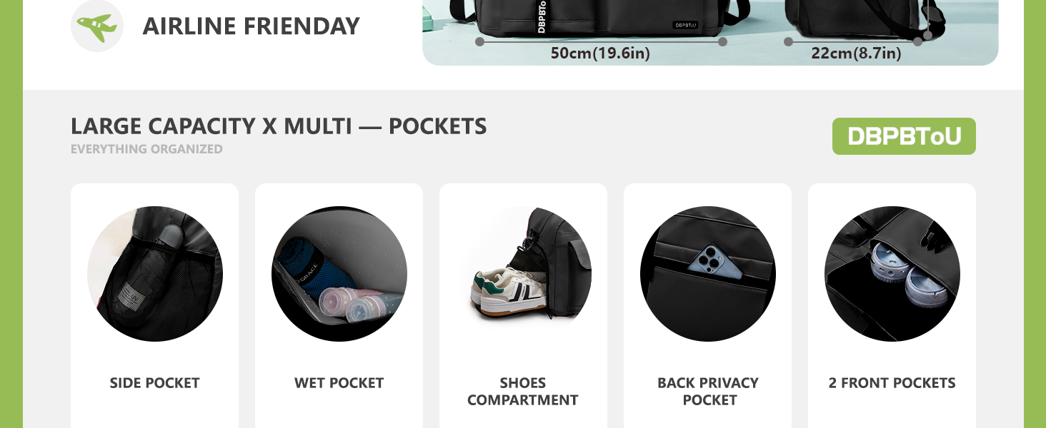 Спортивна сумка для фітнесу та подорожей з відділенням для взуття та вологих речей, водонепроникна сумка-вікендер для залу, плавання та сауни (Сіра)