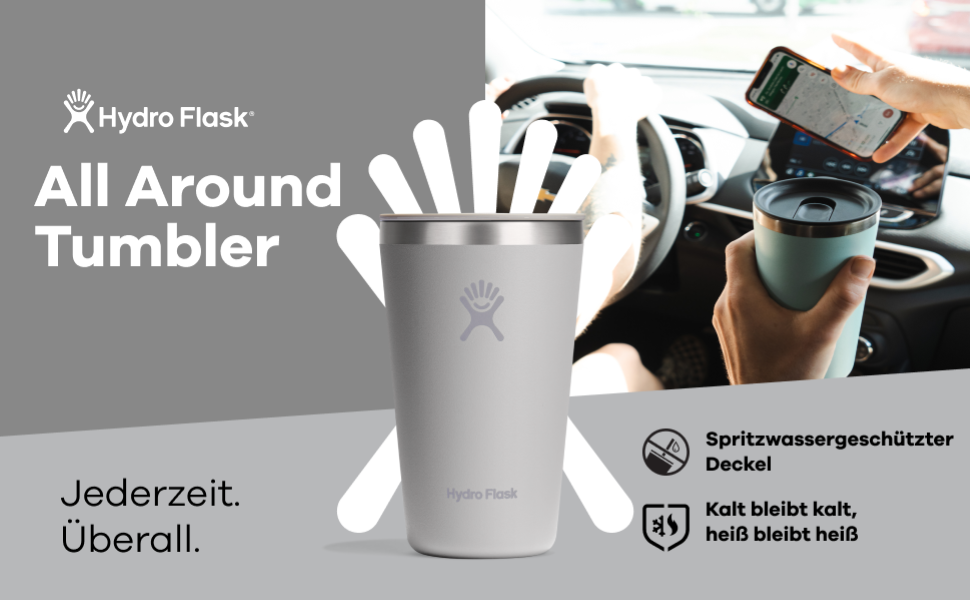 Термокружка HYDRO FLASK All Around 355 мл, вакуумна, з кришкою, нержавіюча сталь, для гарячих і холодних напоїв, колір Birch