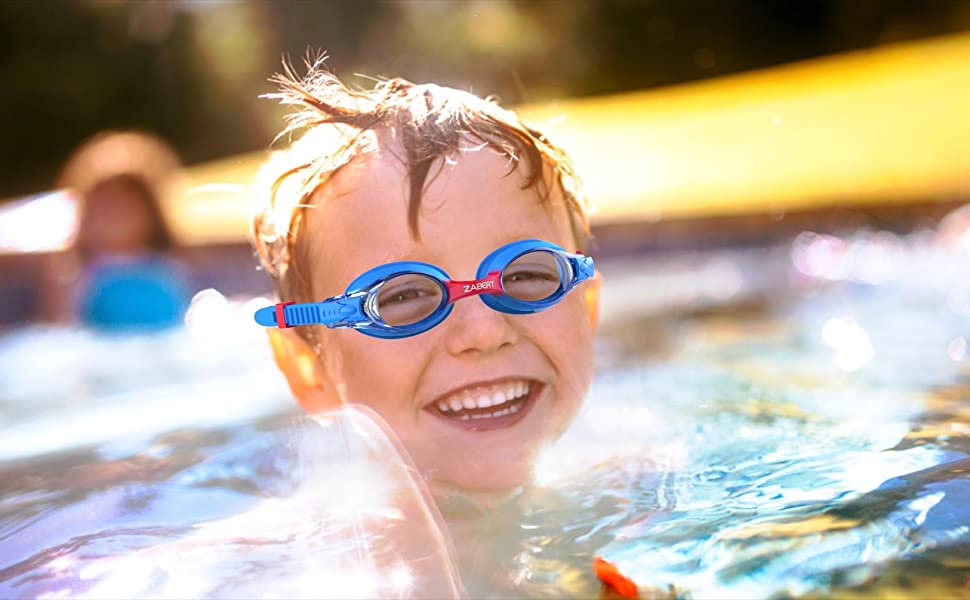 Дитячі окуляри для плавання K20 (2 шт.), антизапарник, захист від УФ, 3-10 років, блакитний + червоний