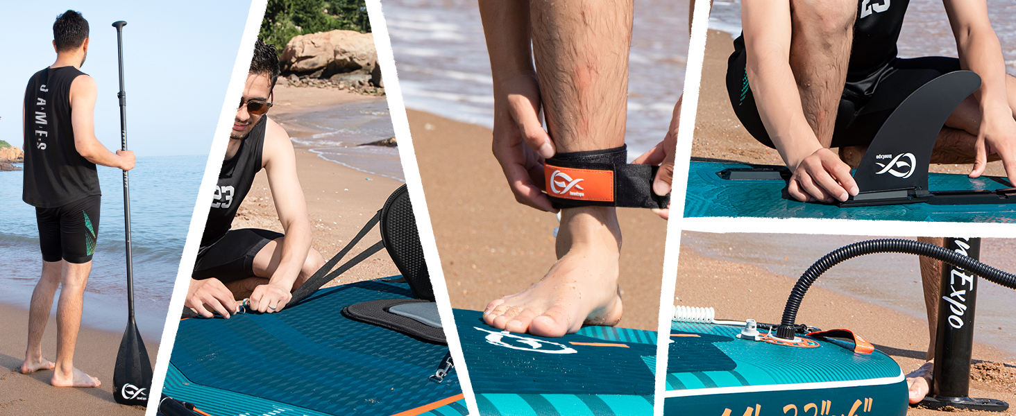 Надувні SUP-дошки InnoExpo 11' з преміум аксесуарами: стабільний дизайн, антиковзне покриття для підлітків та дорослих (футуристичний)