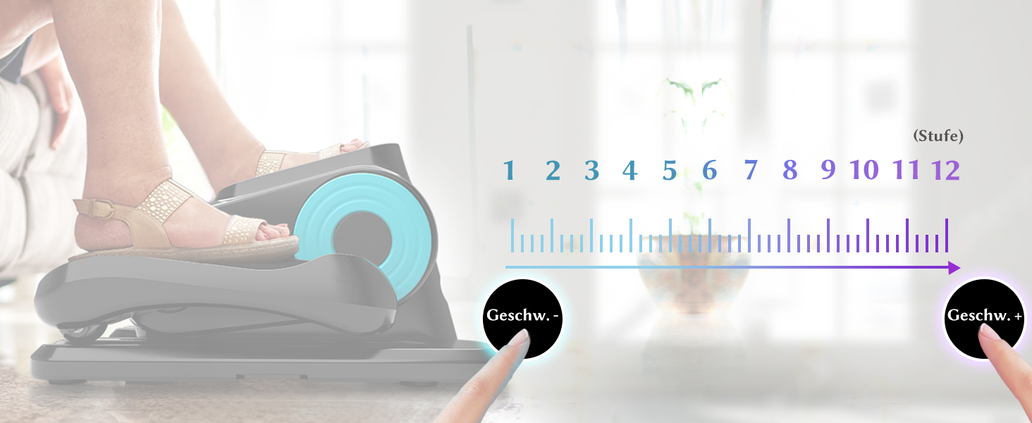 Електричний еліптичний тренажер Amonax, міні крос-тренажер для дому, сидячий велотренажер для літніх людей, кардіо тренажер під стіл, чорний Pro