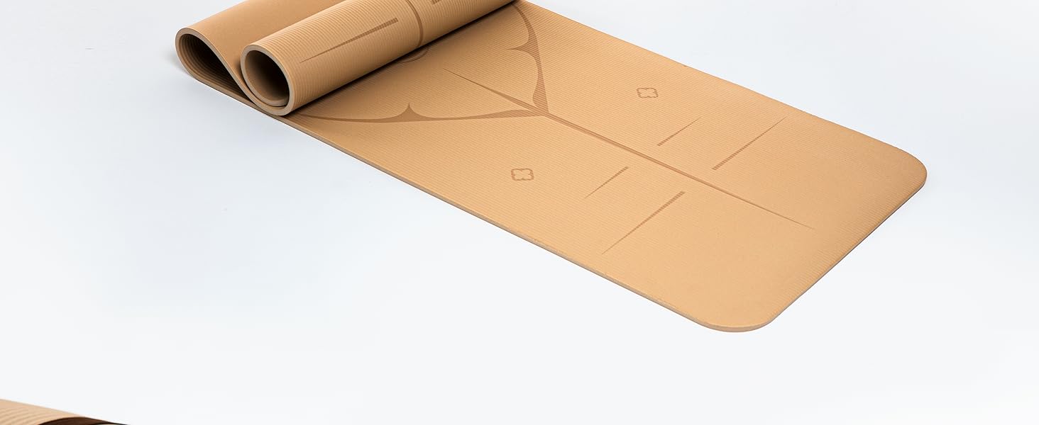 Йога мат для занять йогою, пілатесом та силовим тренуванням – німецької розробки, з антиковзаючим покриттям, для захисту суглобів, 2 товщини (1,0 та 1,5 см), м'яка спортивна мат, коричнева