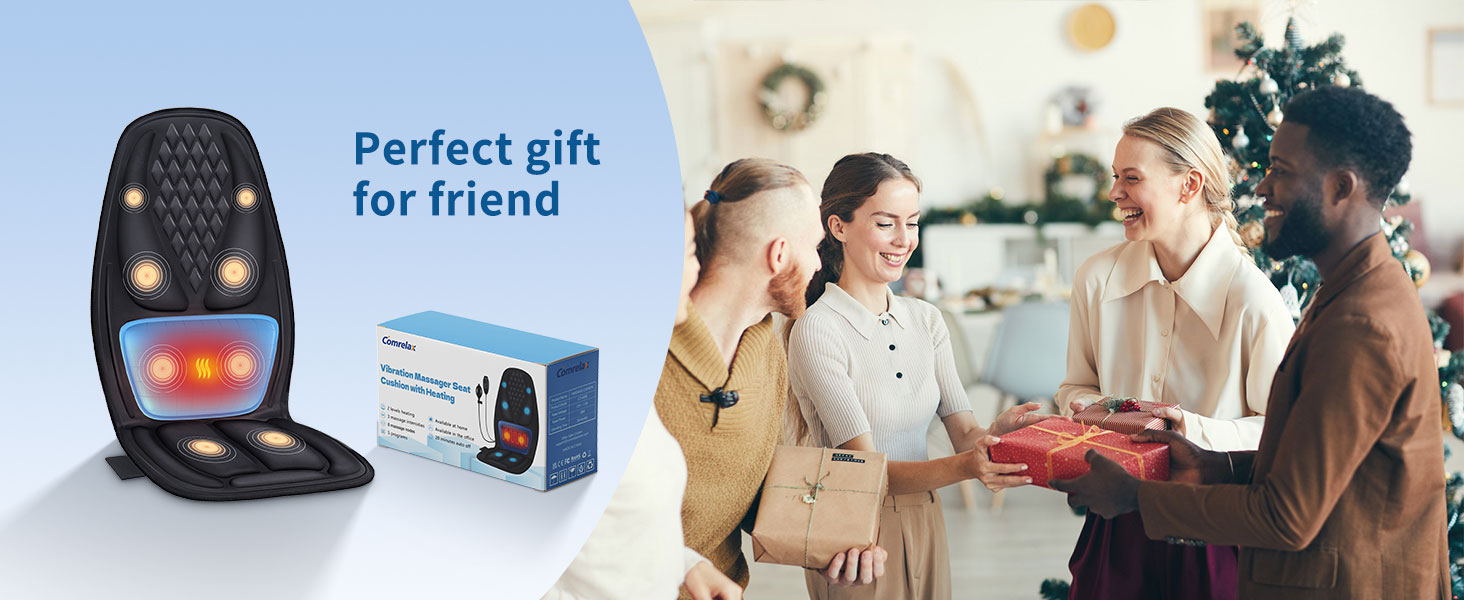 Масажне подушечка для спини з глибокою проникаючою вібрацією, охолодження/підігрів, 2 режими, для зняття м'язової втоми та стресу (Чорний сатин)