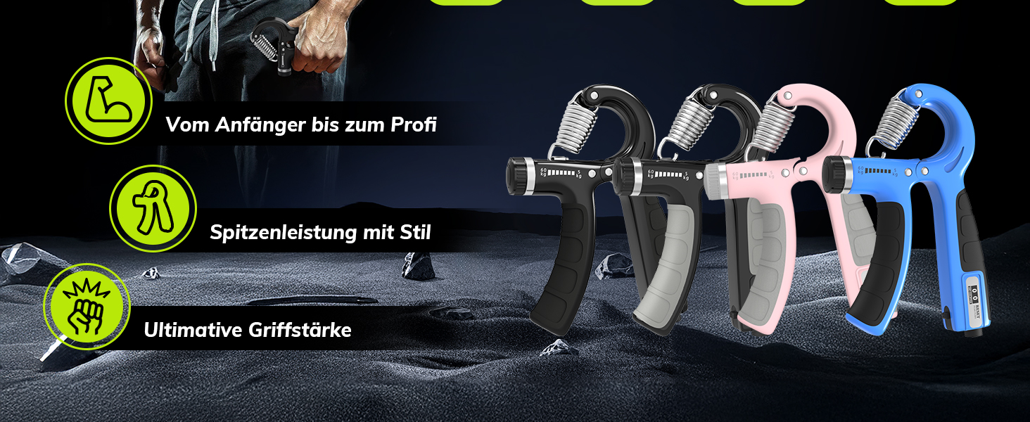Набір для тренування зап'ястя 2 шт. Handtrainer, 5-60 кг, для спортсменів та реабілітації, FC0101 (темно-сірий)