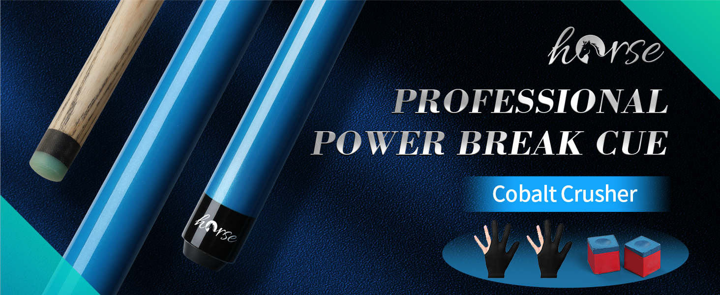 Біліардний кий Horse з наконечниками 13 мм, 147 см, з рукавичками та крейдою. Дерев'яний кий для більярду для дорослих. Стильний дизайн, вага 540/600 г