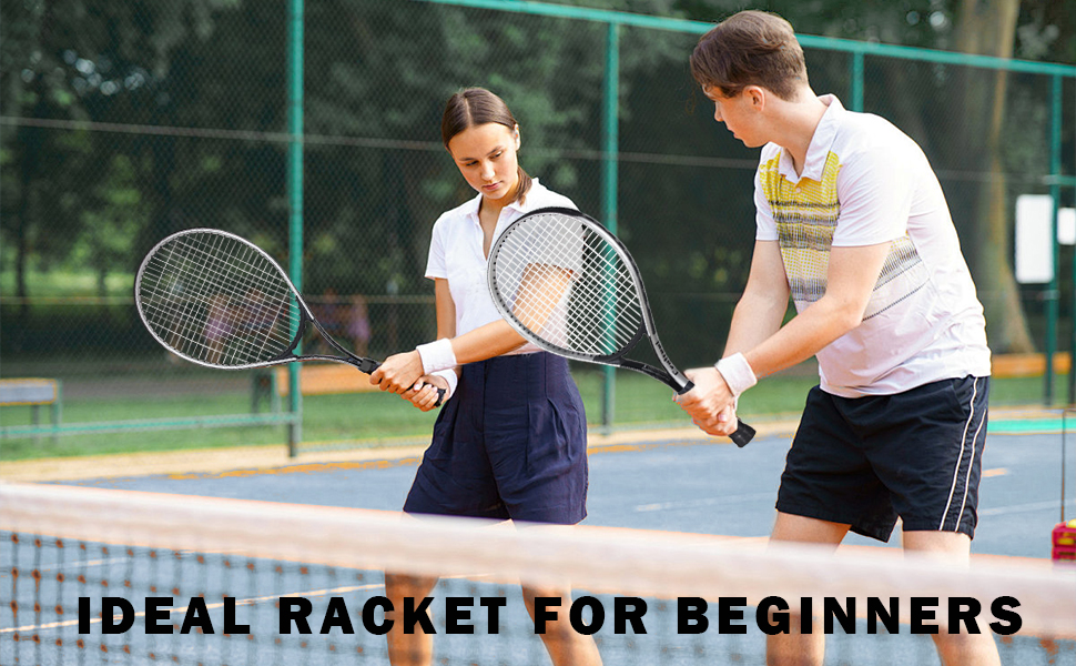 Набір ракеток для тенісу 2 шт, 68.6 см, для початківців та сімейного відпочинку, 27 дюймів, сріблястий