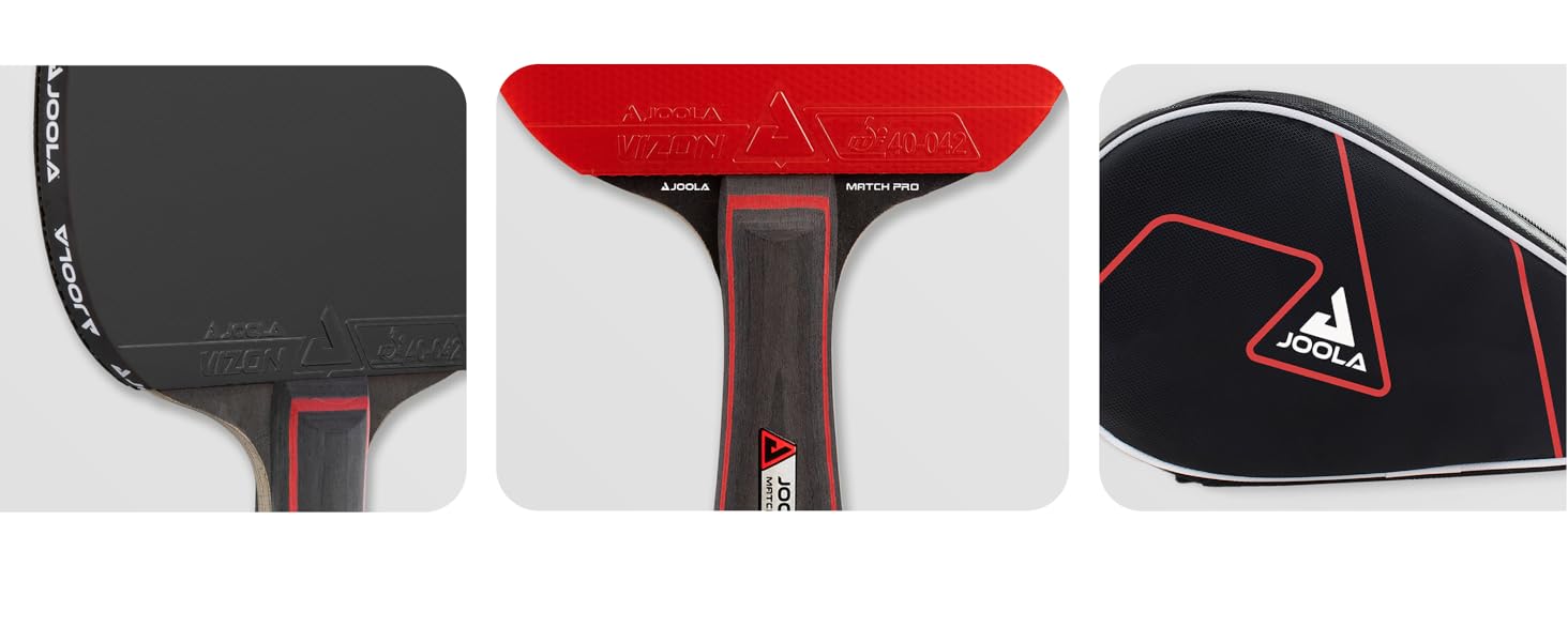 Набір для настільного тенісу JOOLA Duo PRO: 2 ракетки, 3 м'ячі, чохол, червоно-чорний, 6-елементний