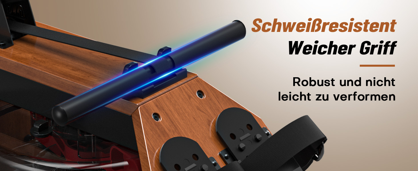 DMASUN Ручний тренажер для дому з магнітним опором, подвійні направляючі, LCD-дисплей, 16 рівнів опору, до 160 кг, вологостійкий (натуральне дерево)