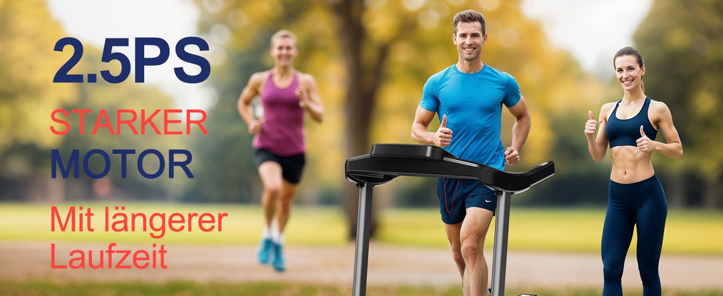 CharonFit T300: Складний біговий тренажер для дому з регулюванням нахилу до 12 км/год, 2.5 PS, вантажопідйомність 120 кг, сумісний з додатком, 2 роки гарантії, чорний