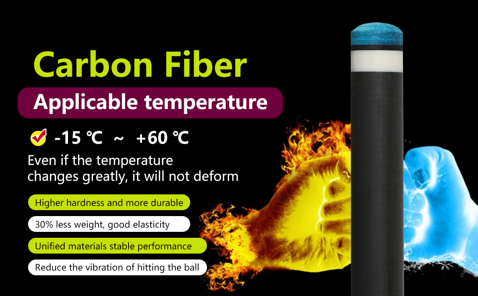 Кю Carbon Fiber CQ-BLUE-20: Професійний кий для більярду з карбону, 13мм шкіряний наконечник, кейс, захисти та крейда