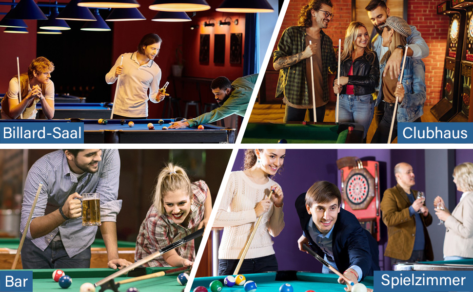 Більярдний кий Pool Queue, 58 дюймів, канадський клен, професійний, синьо-білий