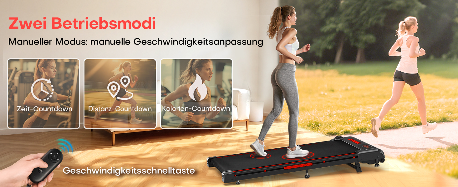 Бігова доріжка Walking Pad для дому з нахилом 9%, швидкість 1-10 км/год, потужність 2.5HP, LED-дисплеєм, дистанційним керуванням та 12 програмами, амортизація, до 150 кг, чорно-червона
