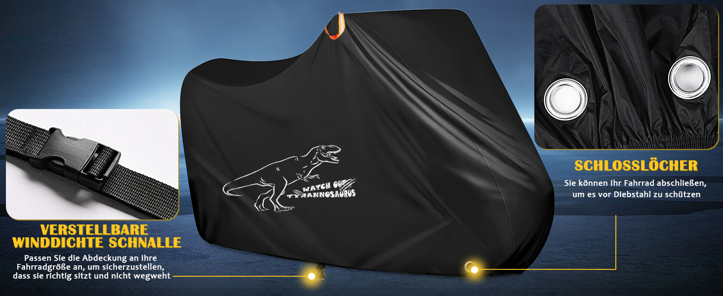 Водонепроникний чохол для велосипеда на 1/2/3 велосипеда, 210D Oxford, захист від дощу, пилу, сонця, вітру, для гірських, шосейних, електровелосипедів, розмір L (200x65x98 см)