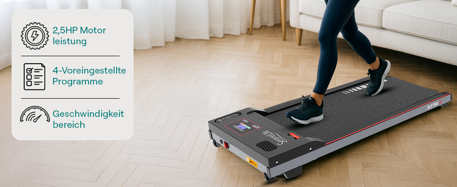 Ходункова доріжка SereneLife SL12 для дому – компактна, складна, з LED-дисплеєм та керуванням через додаток