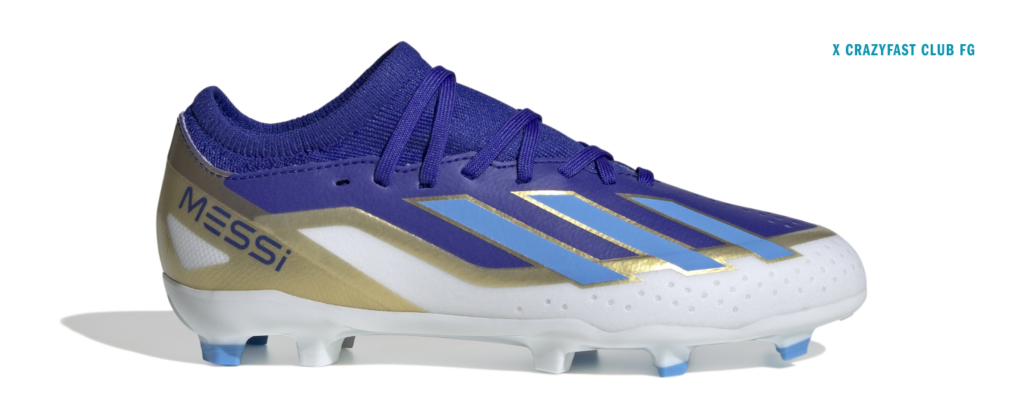 Дитячі футбольні бутси adidas X Crazyfast Messi.3 Indoor (28 EU, Silver Metallic Blue Core Black)