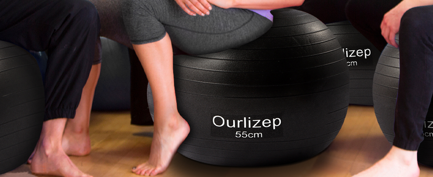 Гімнастичний м'яч для фітнесу, йоги та тренувань: 55-65 см, зелений. В комплекті насос.