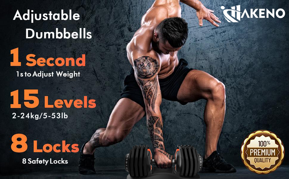 Регульовані гантелі 15 в 1: комплект для силових та домашніх тренувань (24-40 кг)