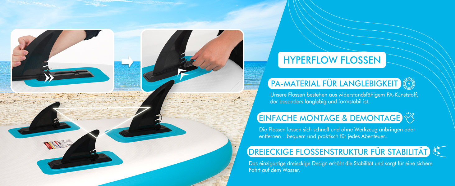 Надувний SUP Борд FunWater 320CM – Комплект для Сапбордингу: Весло, Рюкзак, 3 Ласти, Насос, Леєра. Підходить для початківців та досвідчених. 10' 6 – Оранжевий/Білий