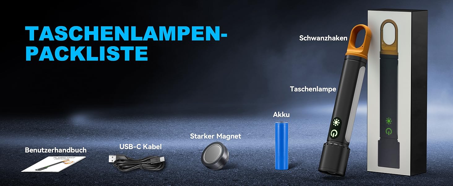 Потужний ліхтарик Abosi XHP90.2: 500000 люмен, 9 режимів, Zoom, IPX7, для кемпінгу та надзвичайних ситуацій