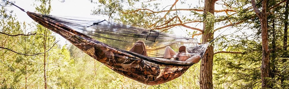 Гамак Amazonas Moskito Traveller Forest Ultra Light - надлегкий, нейлон Ripstop, 275x140 см, 500г